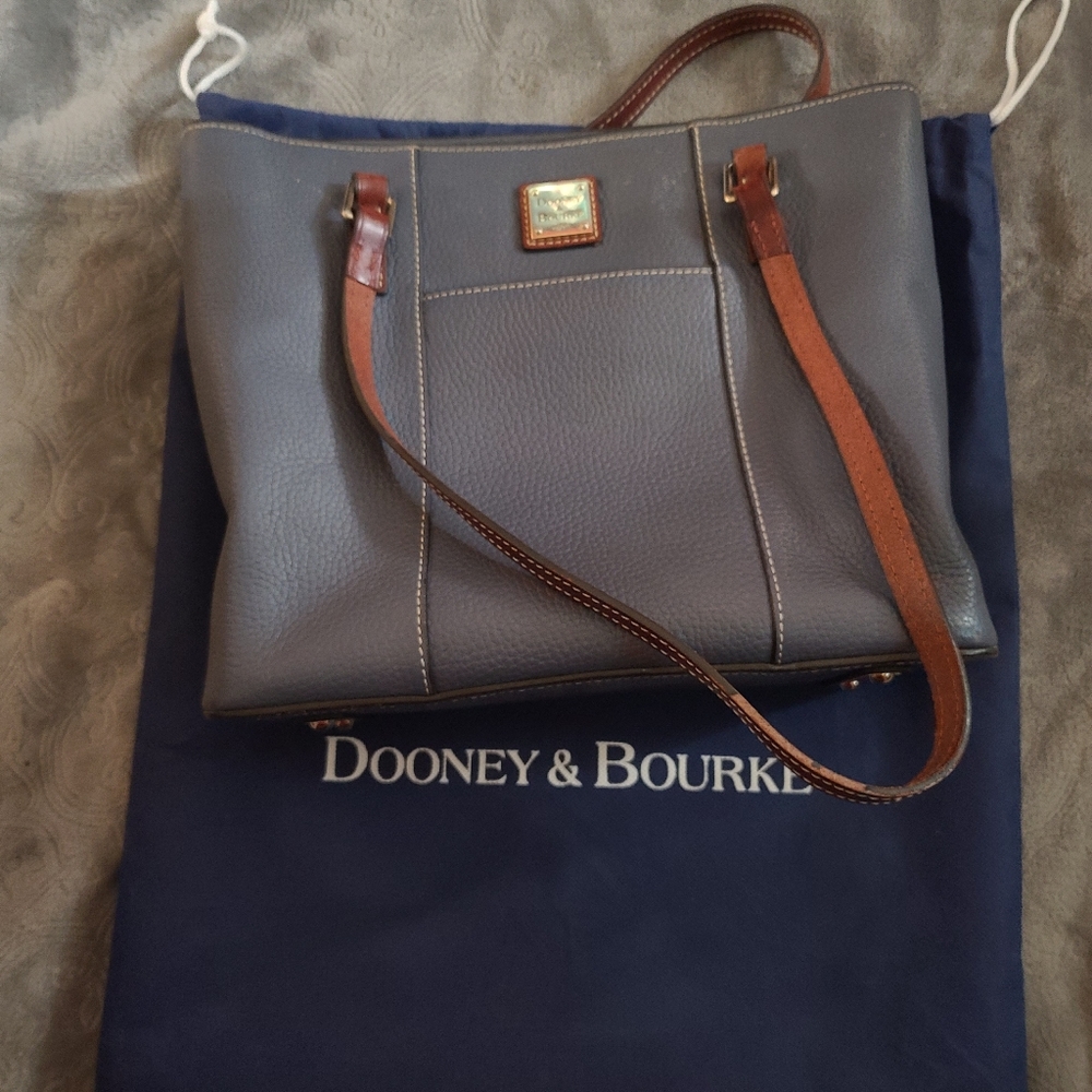 Dooney & Bourke Lexington Blue Pebbled Leather Tote Shoulder Bag